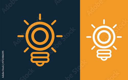 Abstract Initial letter O with light bulb logo design vector illustration	
