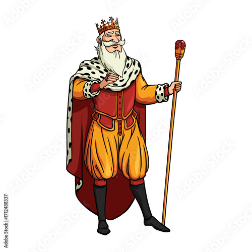 Ancient king icon elegant cartoon sketch