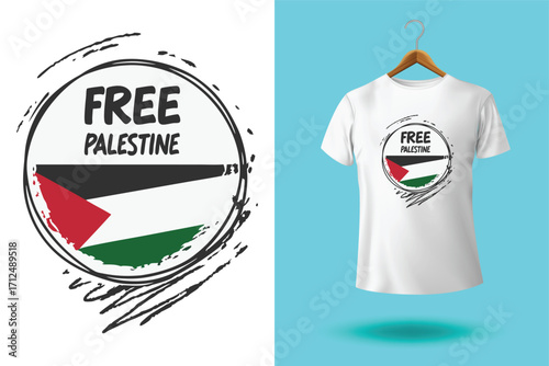 free palestine Vector illustration for tshirt, website, print, clip art, poster and print on demand merchandise.