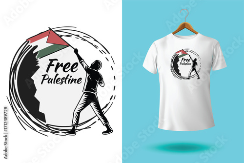 free palestine Vector illustration for tshirt, website, print, clip art, poster and print on demand merchandise.