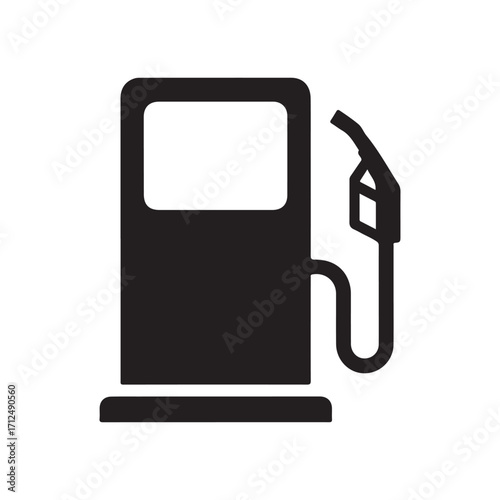 Gas Station Symbol in Simple Black Silhouette Design