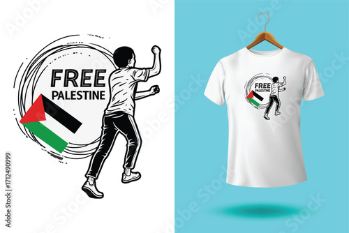 free palestine Vector illustration for tshirt, website, print, clip art, poster and print on demand merchandise.