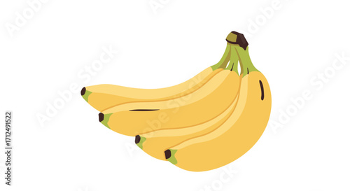 Bunch of ripe yellow bananas isolated on a white background.