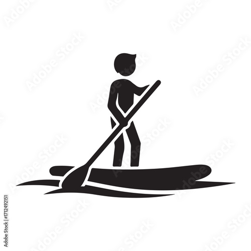 Paddleboarding Silhouette Illustration