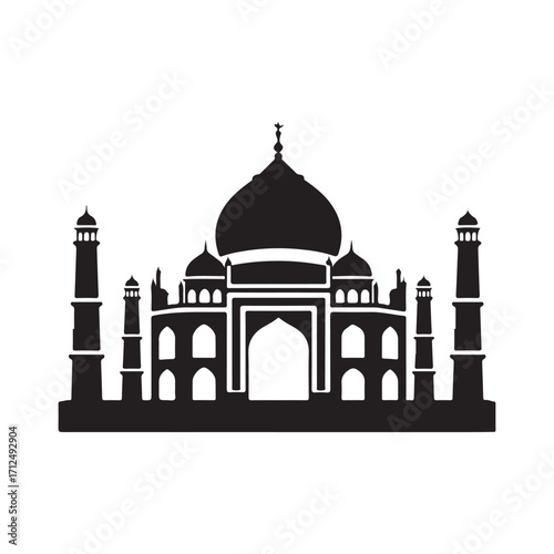 Silhouette of Taj Mahal Architecture