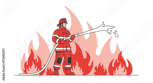 Brave Firefighter Battles Flames With Steadfast Determination to Extinguish Disaster