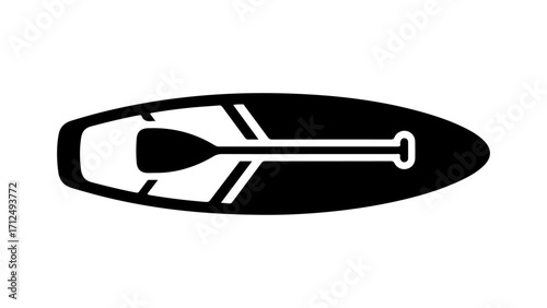 Black and White Paddleboard Vector Illustration