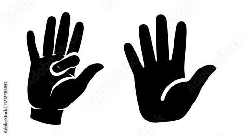 Illustrated Hands with Fingers Crossed on White Background