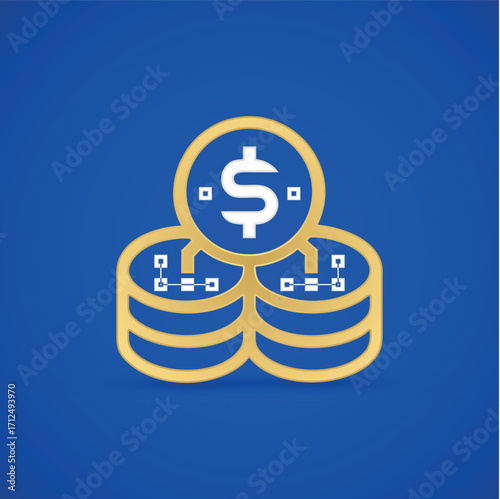 Vector Icon or Illustration of Financial Growth and Digital Transactions Concept