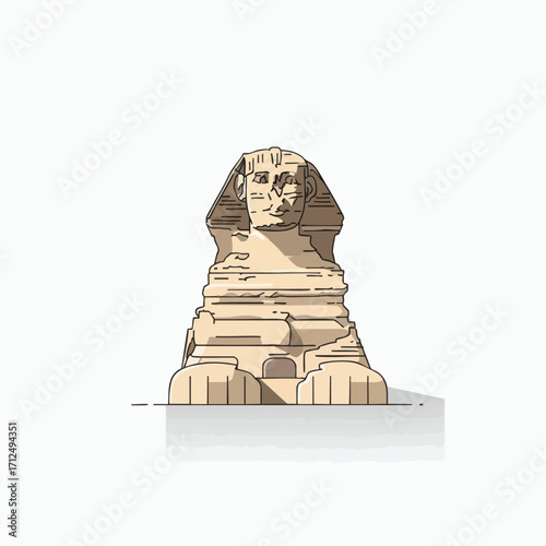 The Great Sphinx of Giza an iconic ancient Egyptian monument stands majestically against a clear sky.