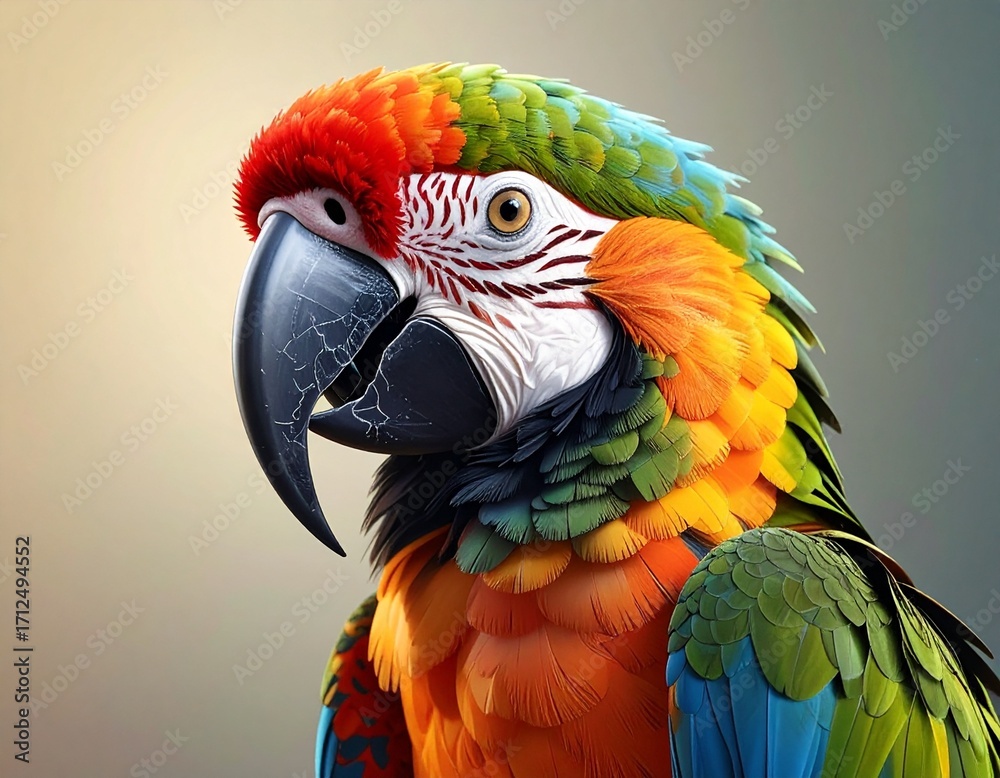 Obraz premium A beautiful head of a parrot with background.