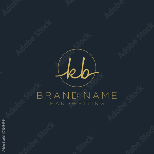K B Initial handwriting logo template