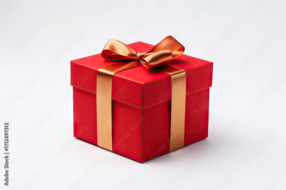 Obraz premium Gift box white background celebration anniversary.