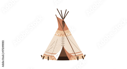Traditional Native American dwelling structure for nomadic tribes.