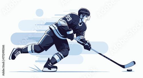 Dynamic Ice Hockey Player in Action.