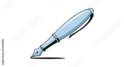 A classic fountain pen elegantly writing a dark line.