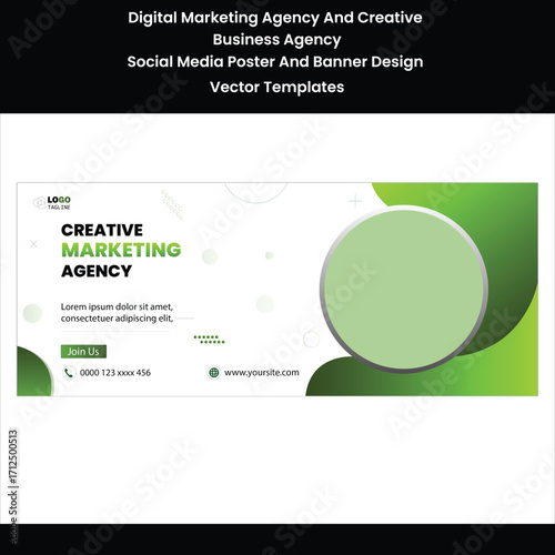 Digital Marketing Agency And Creative Business Agency Vector Templates Social Media Poster And Banner Design 