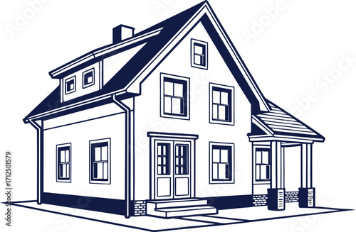 House Line Art Illustration