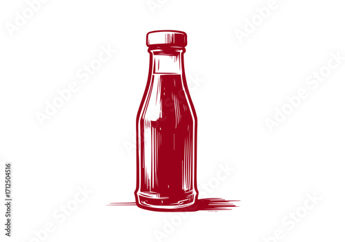 Tomato Ketchup hand drawn vector illustration