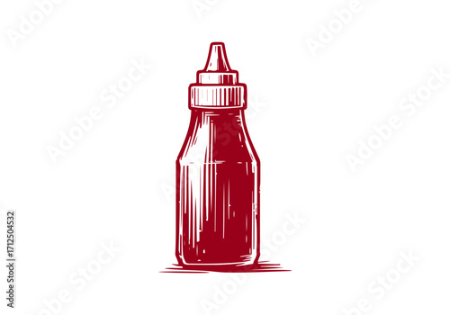 Tomato Ketchup hand drawn vector illustration