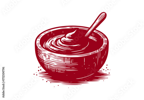 Tomato Ketchup hand drawn vector illustration