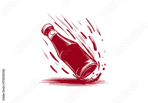 Tomato Ketchup hand drawn vector illustration