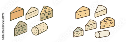 Various types of cheese displayed in an artistic arrangement for culinary inspiration
