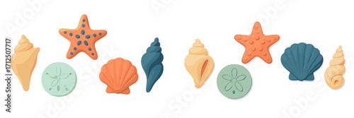 Colorful ocean-themed silicone shapes perfect for children's play and sensory development