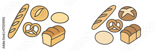 Freshly baked bread assortment displayed on a clean surface for a delightful breakfast or snack time