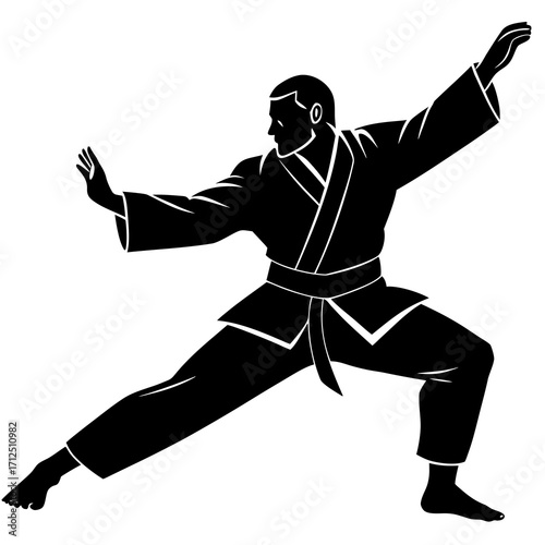 karate man silhouette.