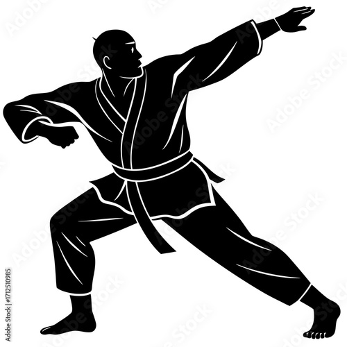 karate man silhouette.