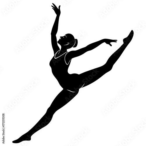 Gymnastics Silhouette – Dynamic Athlete in Motion Vector Illustration