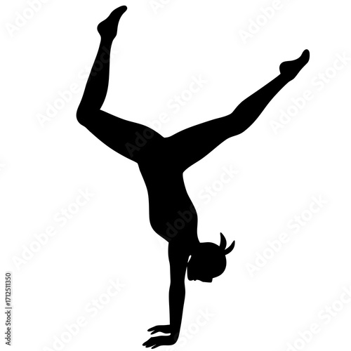 Gymnastics Silhouette – Dynamic Athlete in Motion Vector Illustration