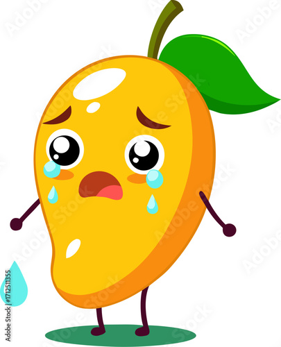 Mango crying with teardrops and big watery eyes icon