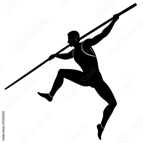Javelin Thrower Vector Illustration – Athletic Sports Design
