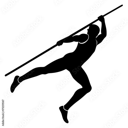 Javelin Thrower Vector Illustration – Athletic Sports Design