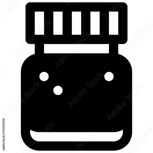 Soluble cocoa. Outlined stroke vector icon with black-filled details.