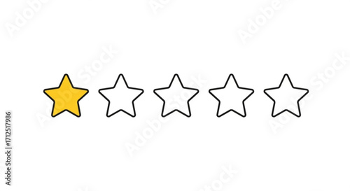 One star rating review customer feedback concept low rating negative review bad service