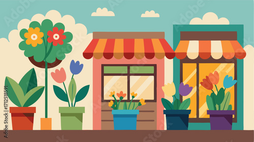 Colorful flowers spill out of window boxes and adorn the charming storefronts of this quaint oldworld village.