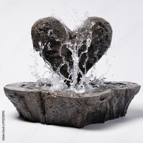 Wallpaper Mural A heart-shaped fountain, symbolizing the love for water and its importance to life, with water splashing out. Torontodigital.ca