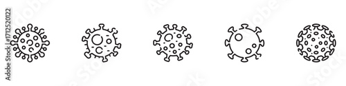 Virus icon. Bacteria, microbe, virus icon. Probiotic virus icon. Vector Illustration.