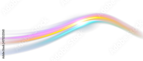 Vibrant Rainbow Light Trail with Isolated Colorful Effects Isolate on Transparent Background, cutout, png