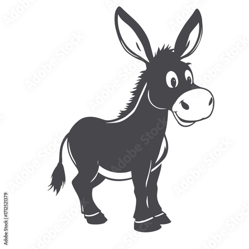 Funny donkey head vector illustration of a cute farm animal