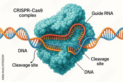 CRISPR-Cas9 Complex: A Visual Representation of Gene Editing
