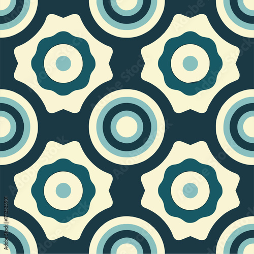 Seamless Minimal Concentric Circles Pattern Vector