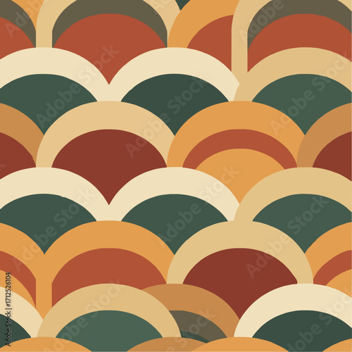 Seamless Geometric Spiral Arcs Pattern Vector