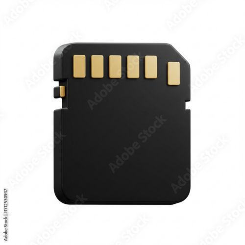 3d illustration of black sd card