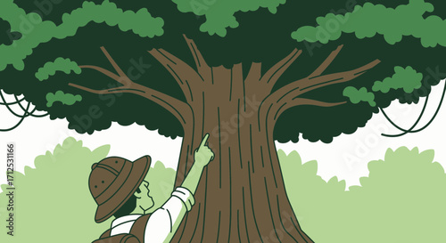 Explorer's Journey: Discovering The Breathtaking, Massive Trees Of The Forest's Embrace.