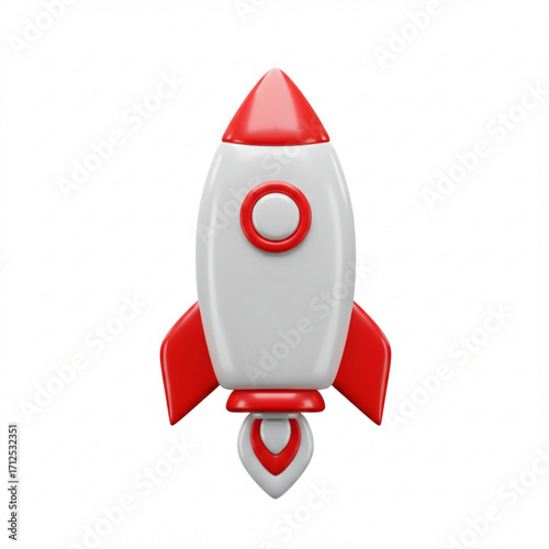 3d illustration of 3d cartoon rocket ship
