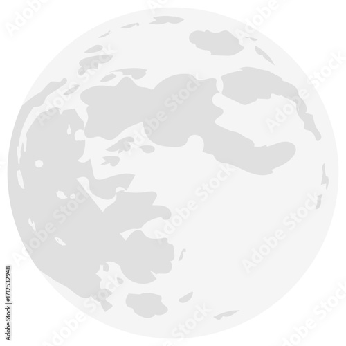 Full Moon Vector Illustration Flat Design
